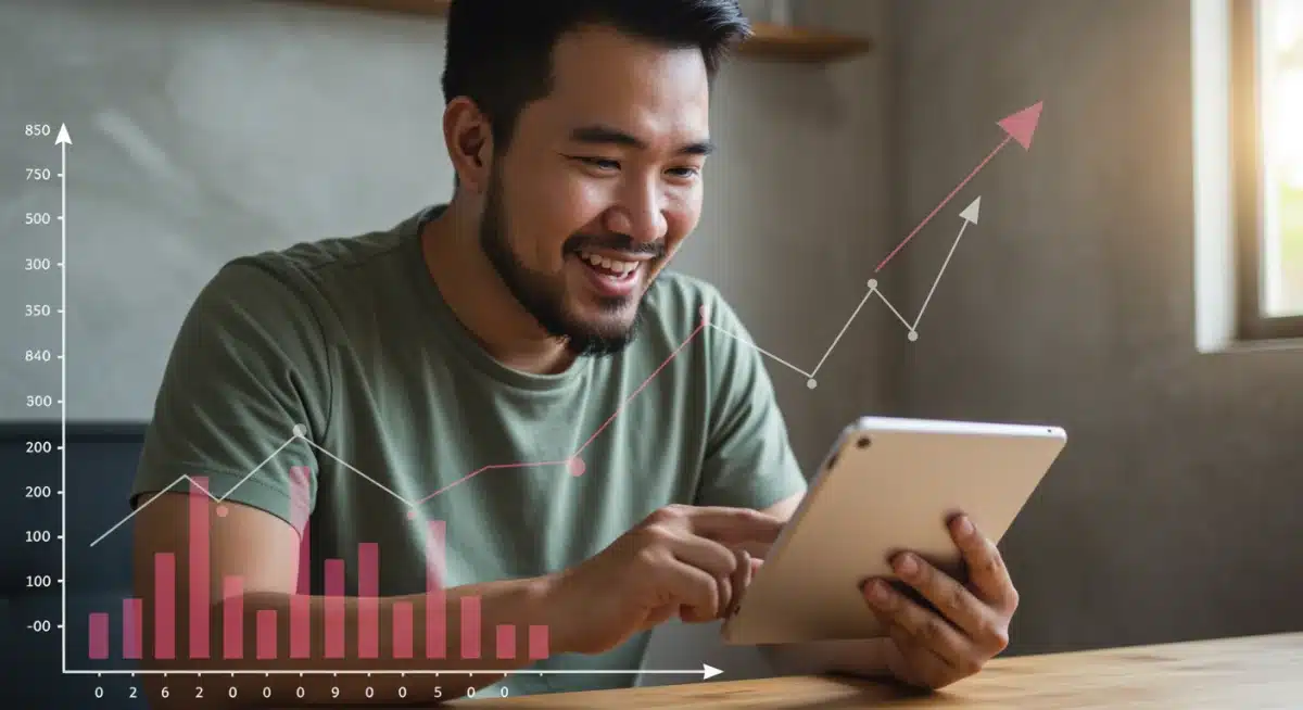 Person reviewing successful side hustle earnings on tablet