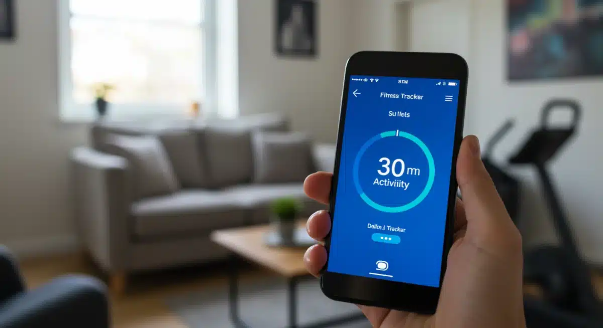 Fitness tracker showing 30 minutes of completed exercise, symbolizing daily achievement.