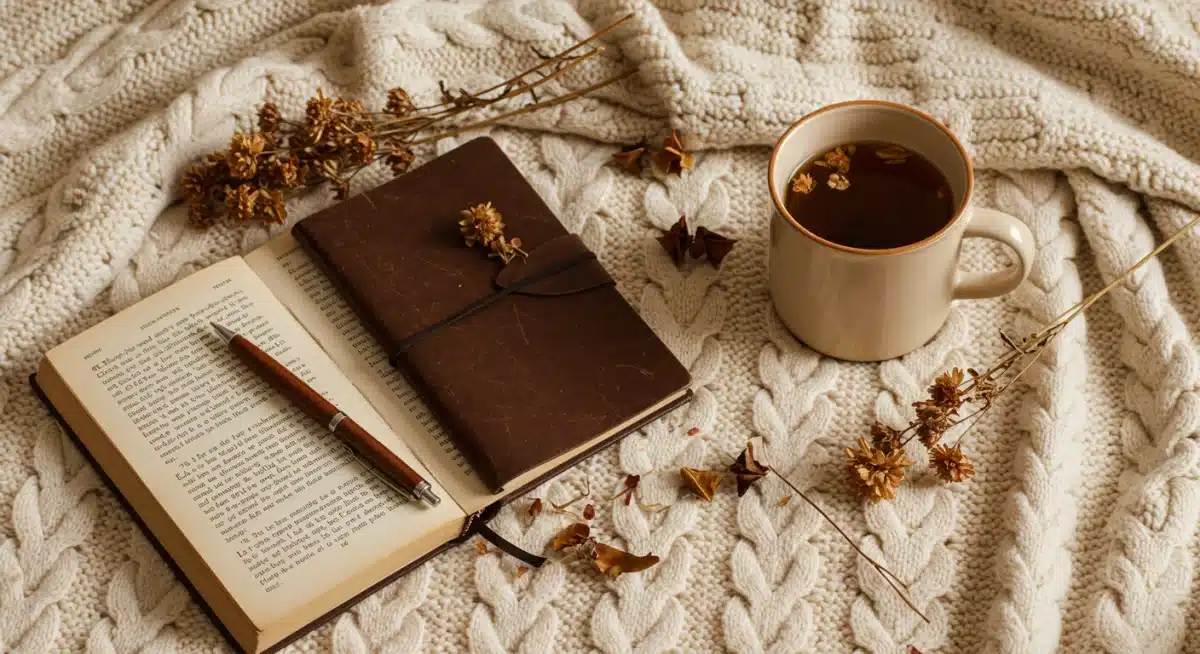 Analog activities for a digital detox, including reading and journaling