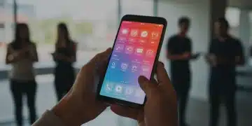 Smartphone displaying a vibrant app interface, representing the latest app craze and its widespread adoption.