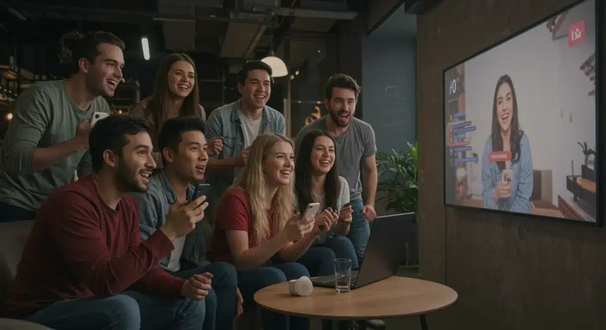 Audience actively watching and reacting to a popular influencer's live stream