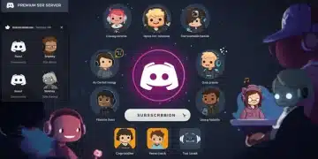 Discord server interface showcasing premium features and active community engagement.