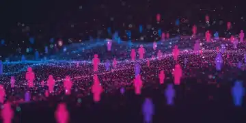 Abstract representation of evolving public opinion and digital interconnectedness