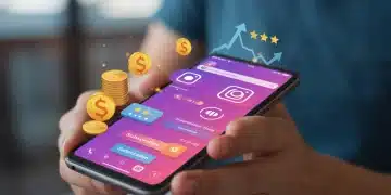 Instagram monetization features with dollar signs and growth charts