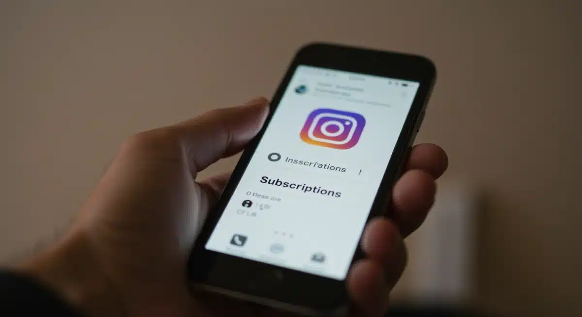 Creator interacting with Instagram subscriptions feature on smartphone