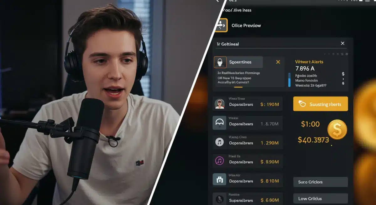 Real-time live streaming dashboard showing audience engagement and donation metrics