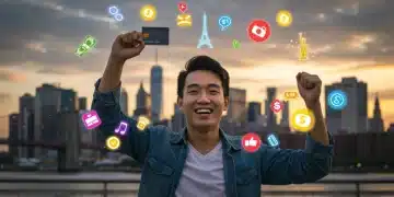 Woman smiling with credit card, symbolizing maximized rewards and financial freedom