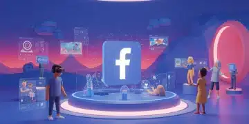 Futuristic metaverse cityscape with diverse avatars and digital branding