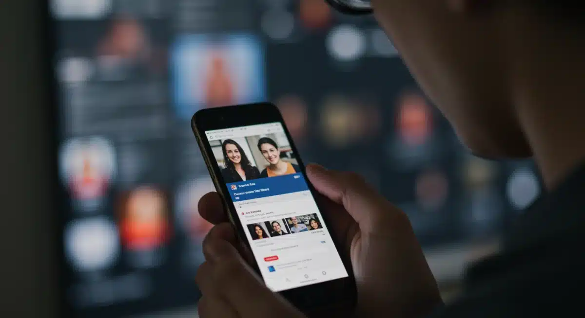 Person viewing personalized social media feed on smartphone
