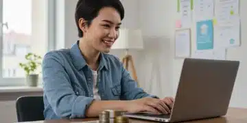 Person earning quick cash from online research studies on laptop