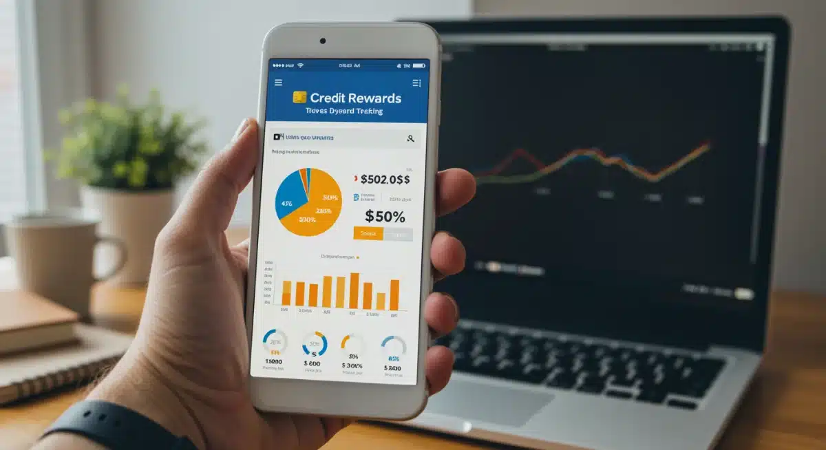 Smartphone app tracking credit card rewards and cash back earnings