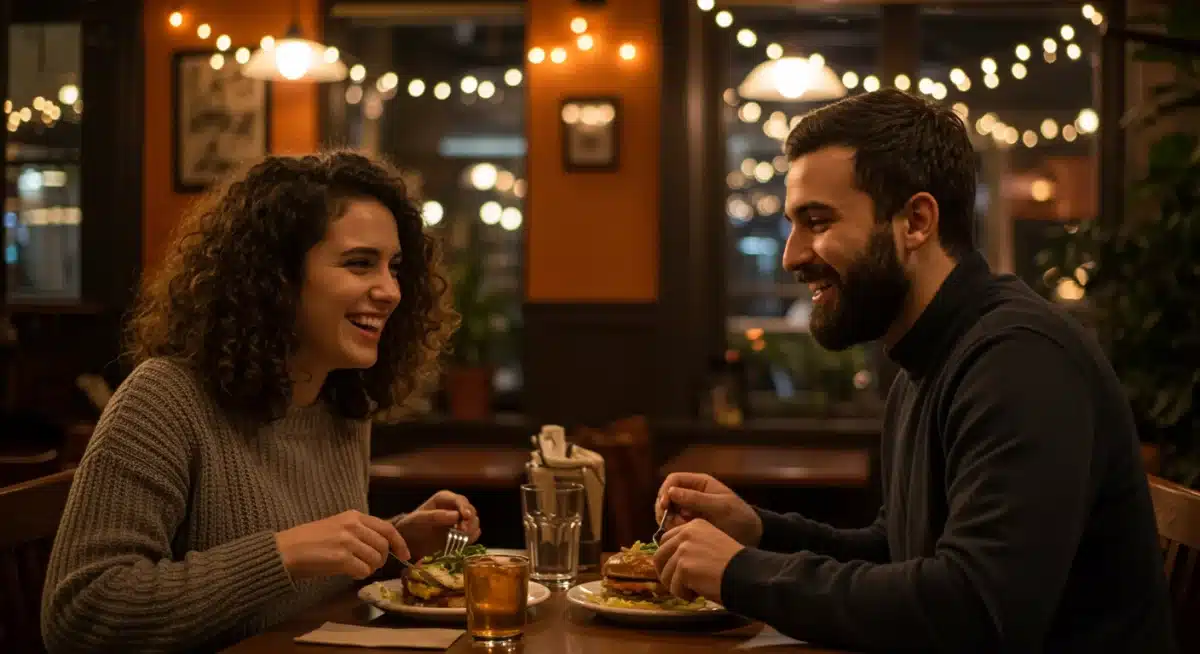 Friends enjoying a meal and laughter, strengthening social bonds