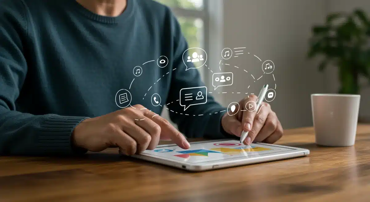 Adult balancing daily life with increased social media activity