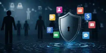Digital shield protecting online identity from phishing threats in 2026