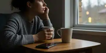 Person enjoying a peaceful break from social media, looking relaxed and thoughtful