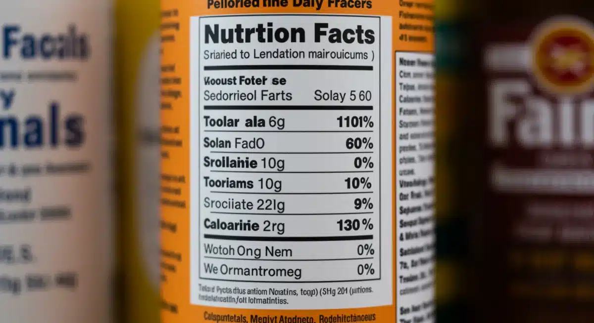 Close-up of a redesigned Nutrition Facts label with clear calorie count.