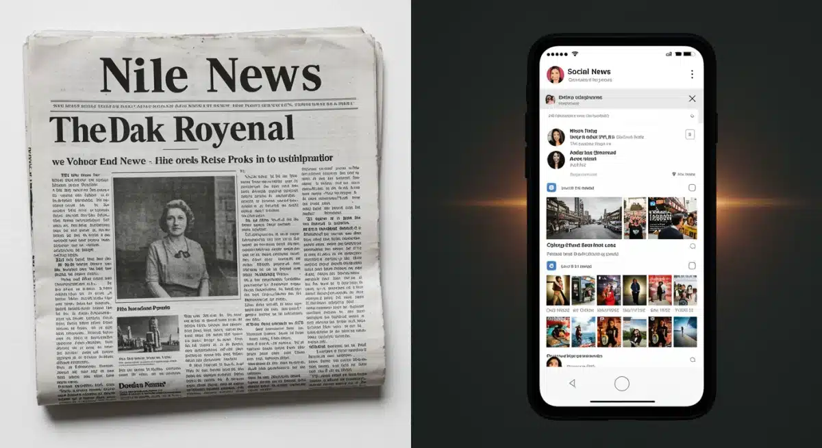 Traditional news vs social media news feed comparison