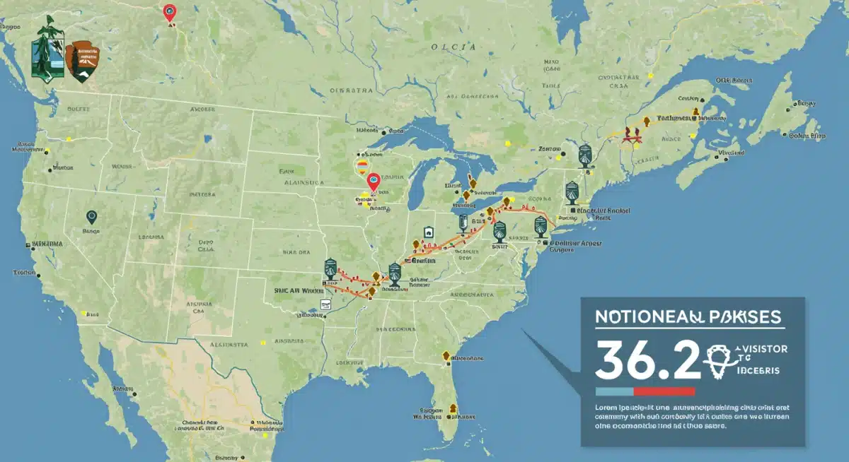 Map of US National Parks with fee increase infographic